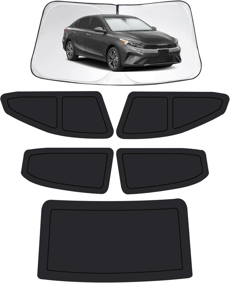 FSHAANY'S Car Window Shades for Kia Forte 2019-2024, Full Car Window Covers for Privacy, Sunshades for Forte Front Rear Windshield Side Windows to Block UV and Protect Privacy(6pcs) - Image 1